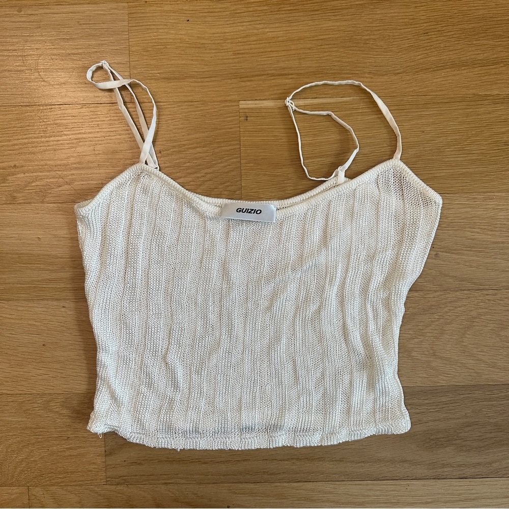Danielle Guizio Cream Knit Camisole